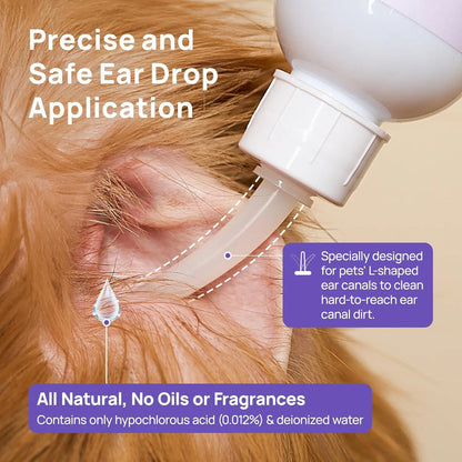 Vet-Recommended Dog & Cat Ear Cleaner – to Relieve Itchy, Inflamed Ears, Remove Wax & Debris