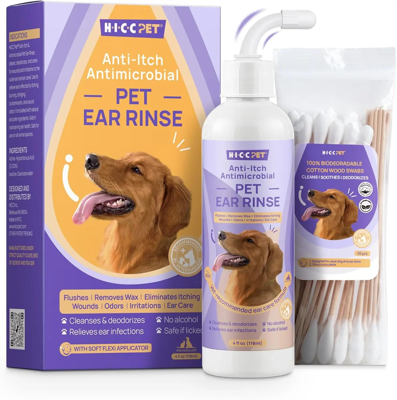 Vet-Recommended Dog & Cat Ear Cleaner – to Relieve Itchy, Inflamed Ears, Remove Wax & Debris Default Title