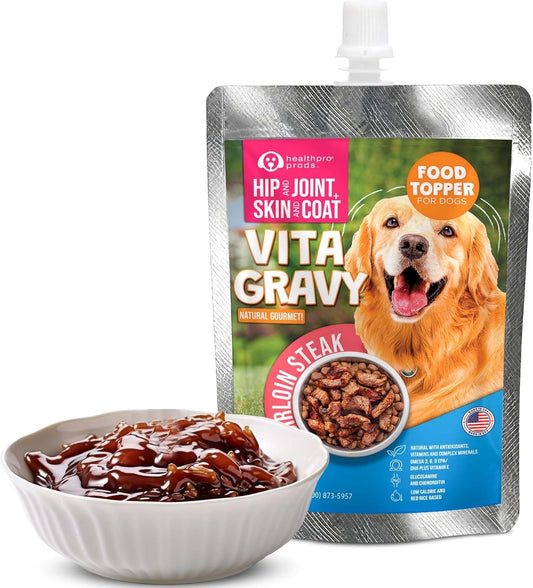 Dog Food Topper Gravy Steak Chicken Omega Joint Skin Support 3 Pack