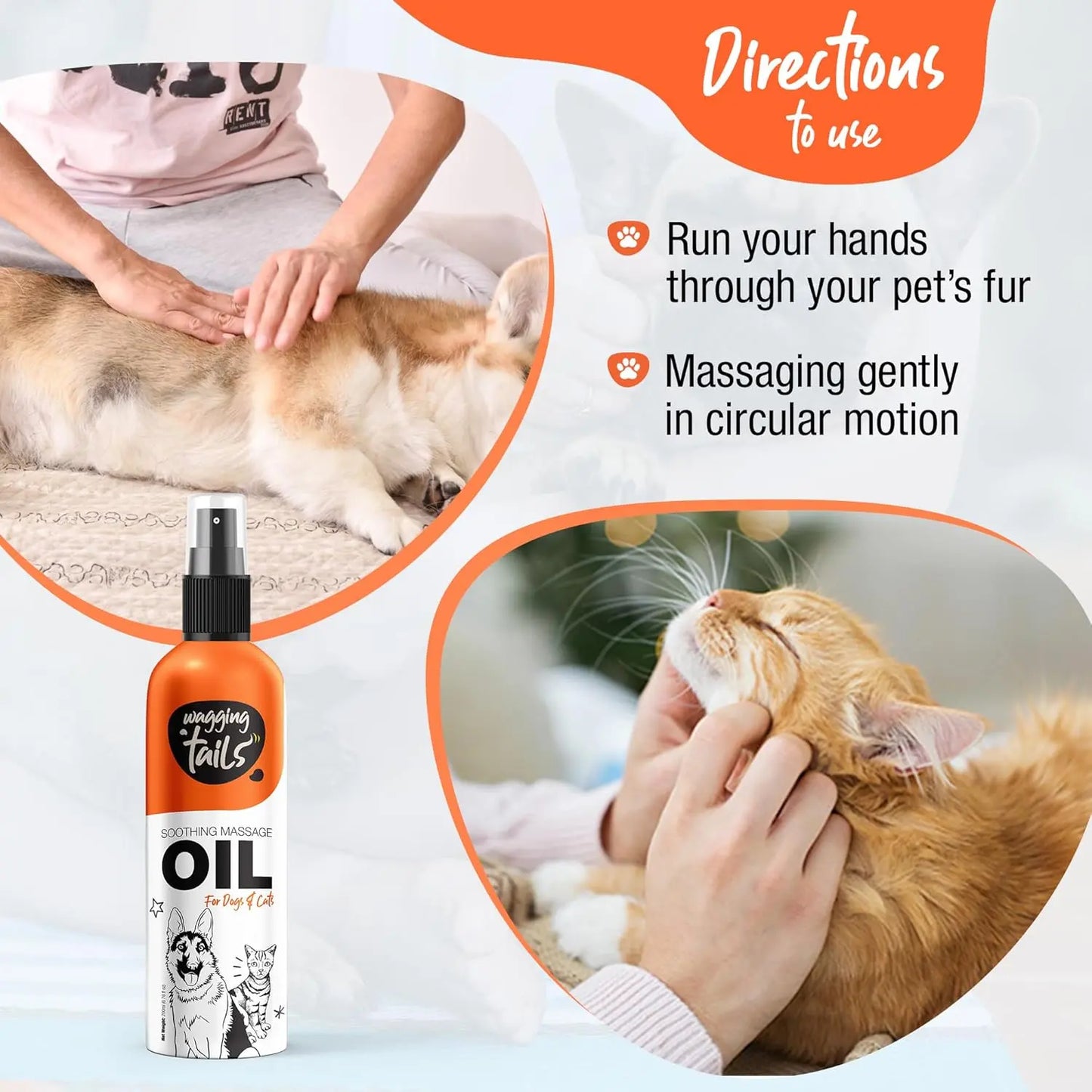 Wagging Tails 6-in-1 Soothing Oil for Dogs & Cats – Coconut Skin & Coat Care 6.76oz