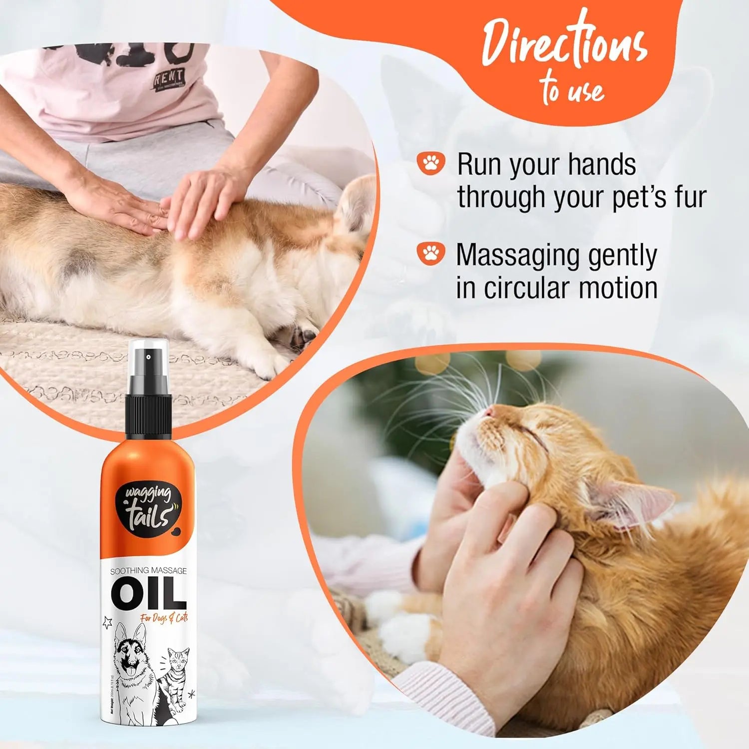Wagging Tails 6-in-1 Soothing Oil for Dogs & Cats – Coconut Skin & Coat Care 6.76oz