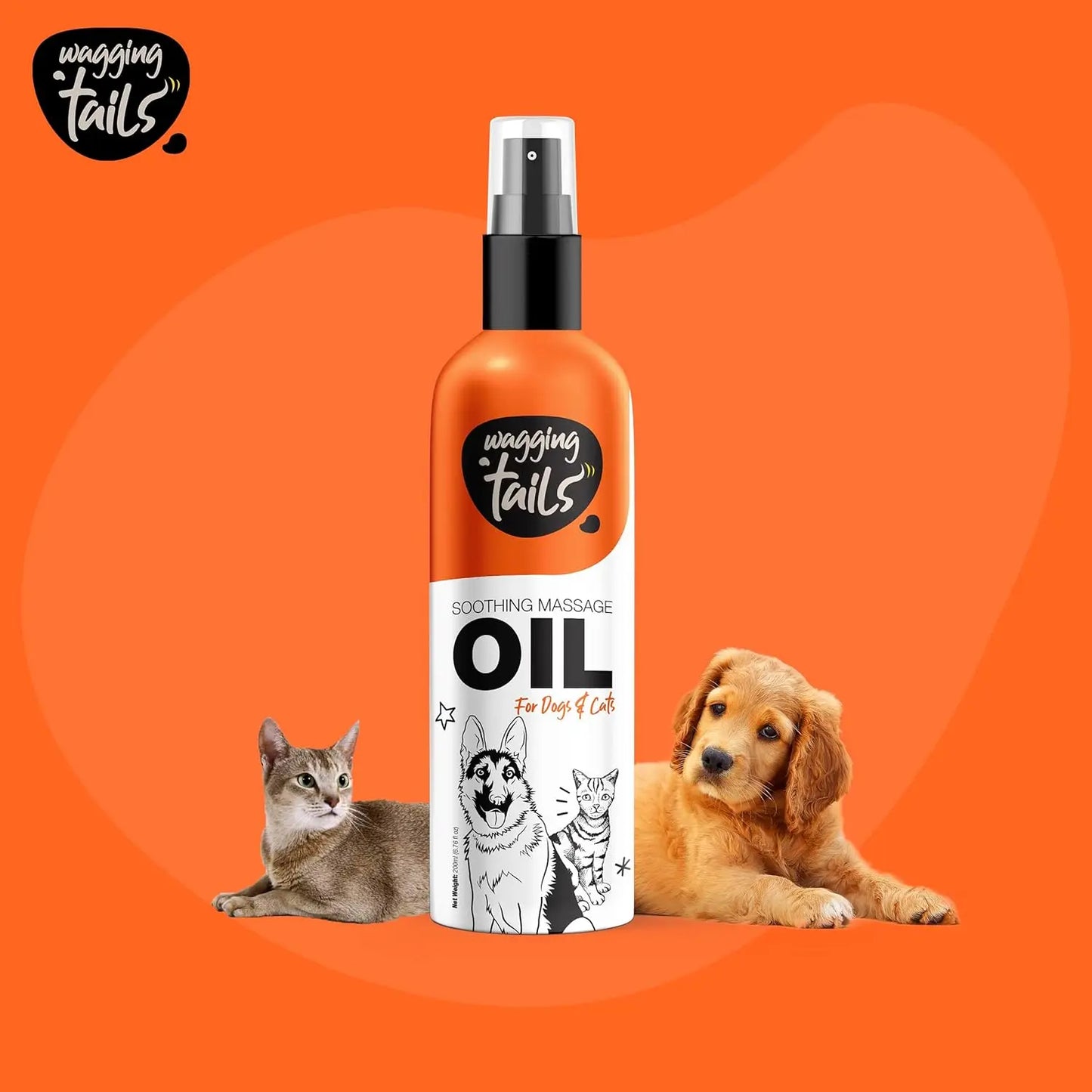 Wagging Tails 6-in-1 Soothing Oil for Dogs & Cats – Coconut Skin & Coat Care 6.76oz
