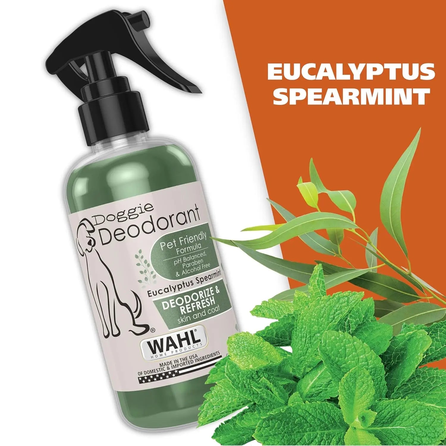 Wahl Eucalyptus & Spearmint Pet Deodorant 8oz – Refreshing Dog Spray