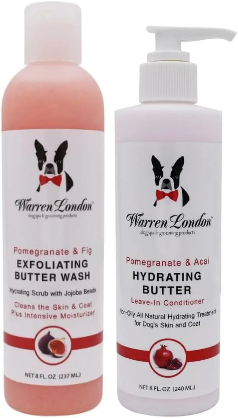 Warren London Butter Combo 8oz – Dog Shampoo & Leave-In Conditioner, Pom & Fig Pomegranate Fig Pomegranate Acai
