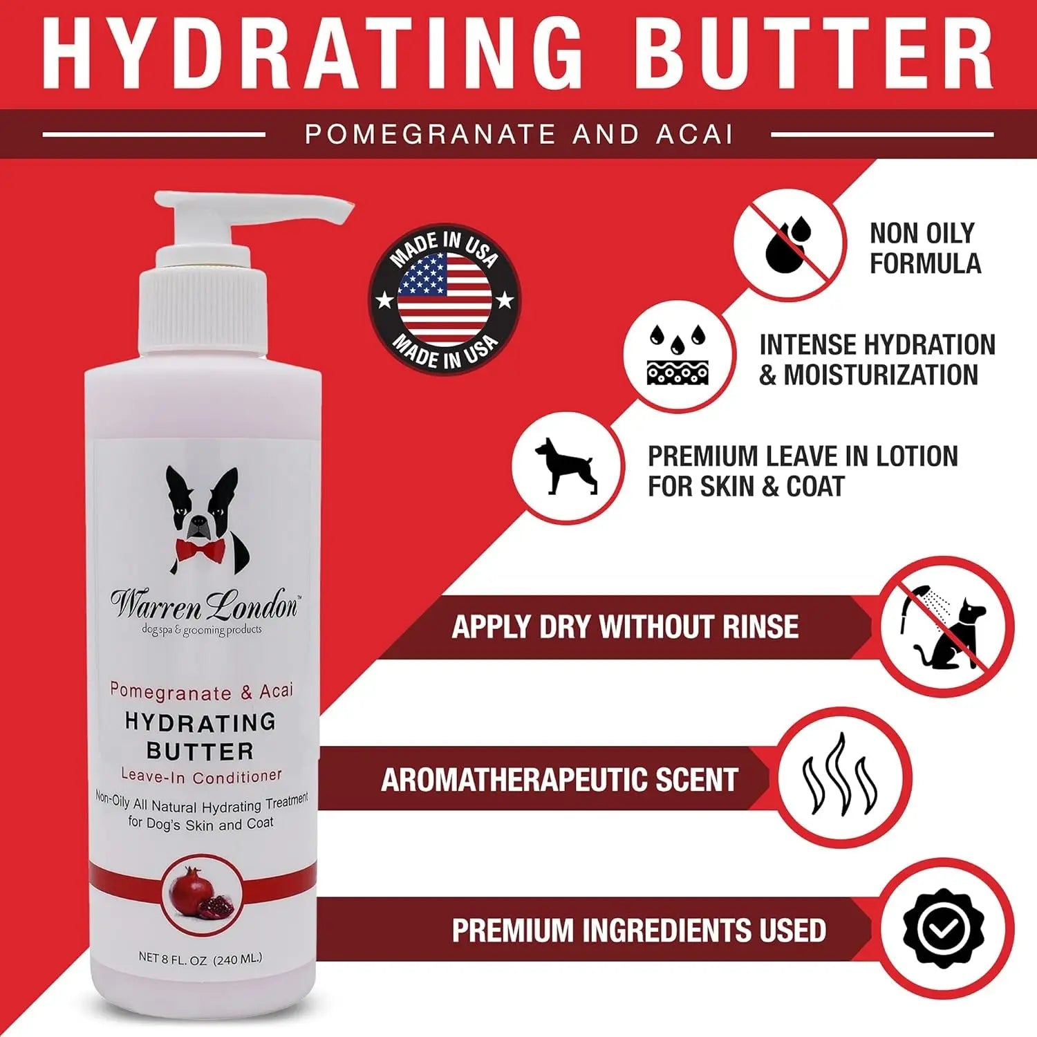 Warren London Butter Combo 8oz – Dog Shampoo & Leave-In Conditioner, Pom & Fig