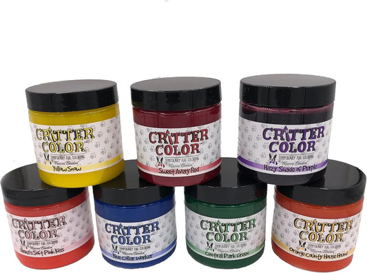 Warren London Critter Color Temporary Pet Fur Dye, Washable Non-Toxic 4oz 7 Color Pack