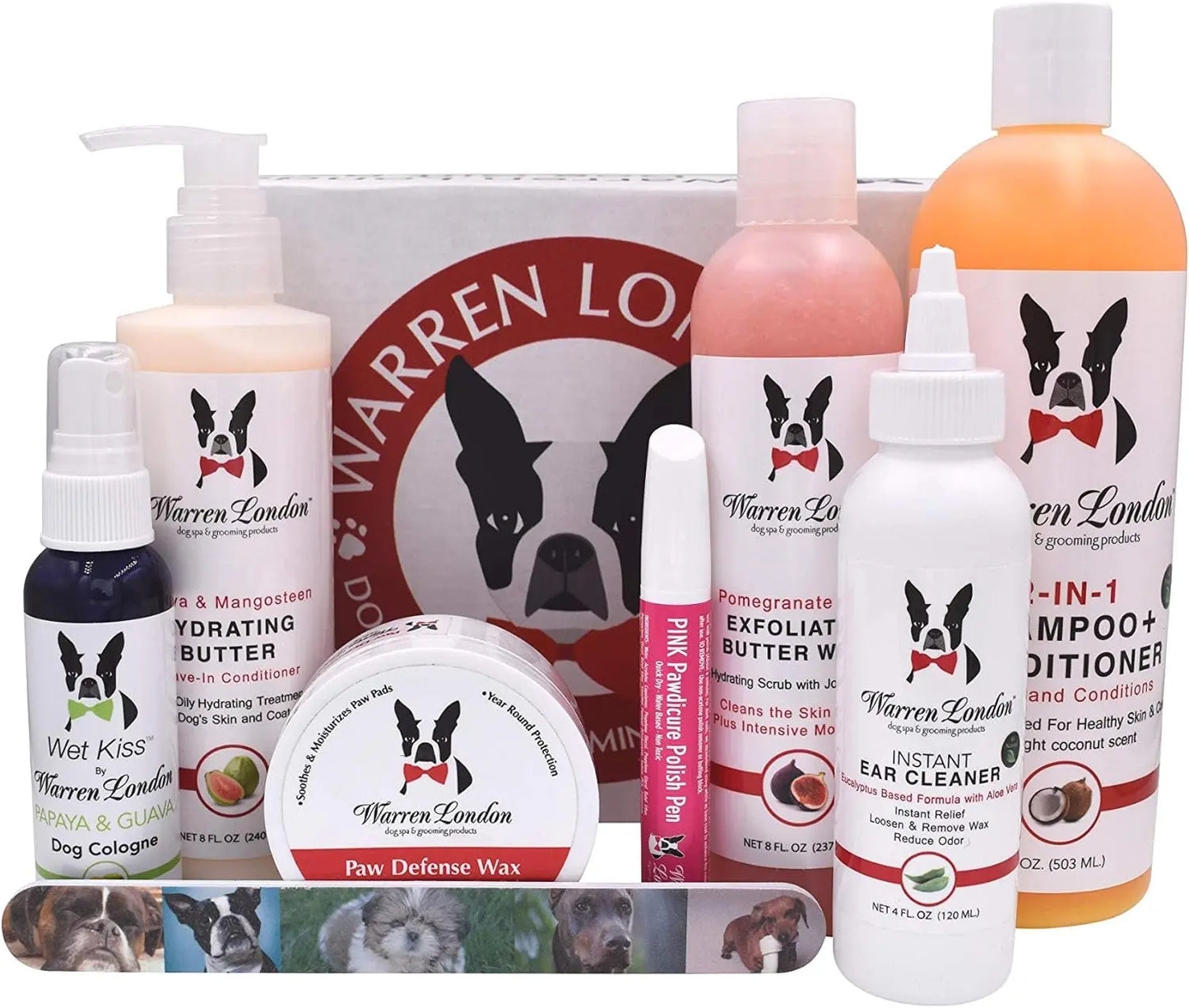 Warren London Ultimate Dog Spa Gift Box 8-Piece Grooming & Pampering Kit Grooming Essentials Box