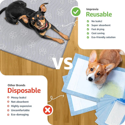 Washable Dog Pee Pads – Reusable Puppy Training Pads with Quick-Dry, Waterproof Protection