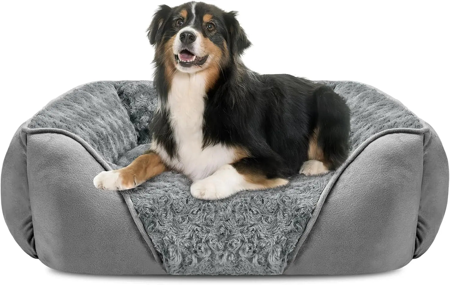 Washable Orthopedic Dog Bed – Soft Calming Pet Sofa for Small to Large Dogs Light Grey Xl(35"X 25"X 9")