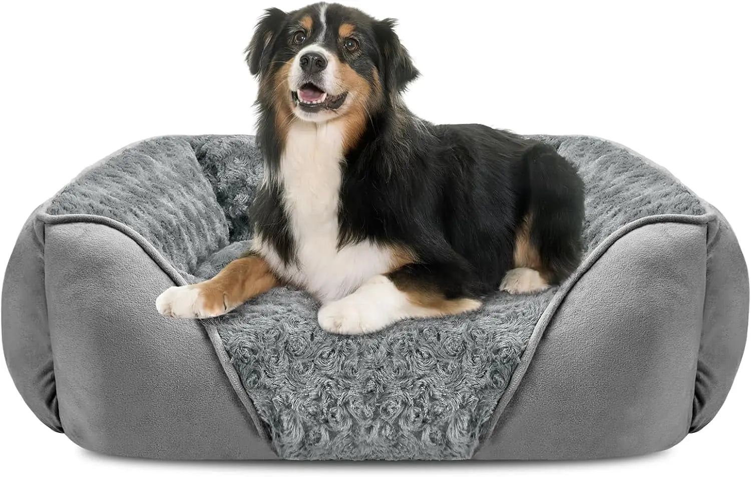 Washable Orthopedic Dog Bed – Soft Calming Pet Sofa for Small to Large Dogs Light Grey Xl(35"X 25"X 9")