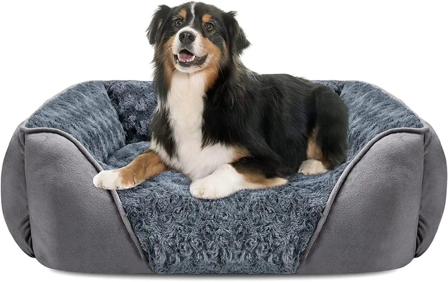 Washable Orthopedic Dog Bed – Soft Calming Pet Sofa for Small to Large Dogs Grey Xl(35"X 25"X 9")