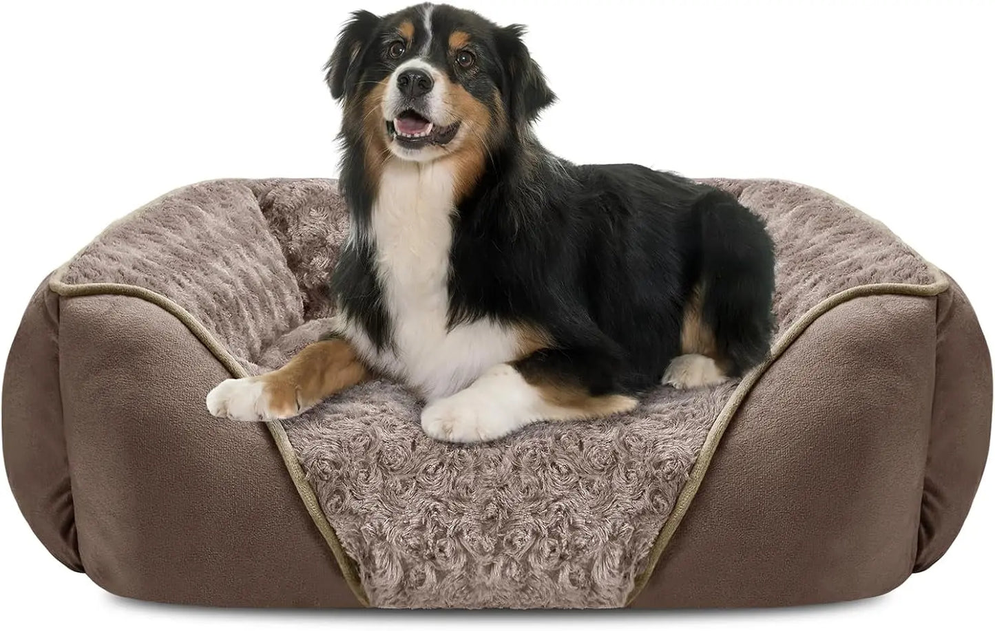 Washable Orthopedic Dog Bed – Soft Calming Pet Sofa for Small to Large Dogs Dark Brown Xl(35"X 25"X 9")