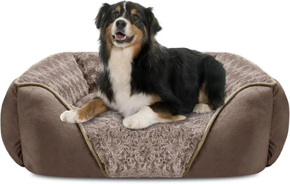 Washable Orthopedic Dog Bed – Soft Calming Pet Sofa for Small to Large Dogs Dark Brown Xl(35"X 25"X 9")