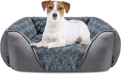 Washable Orthopedic Dog Bed – Soft Calming Pet Sofa for Small to Large Dogs Grey M(25"X 21"X 8")