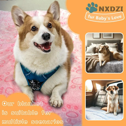 Washable Pet Blankets 3-Pack, Soft Fleece Crate & Bed Covers 41” x 31”