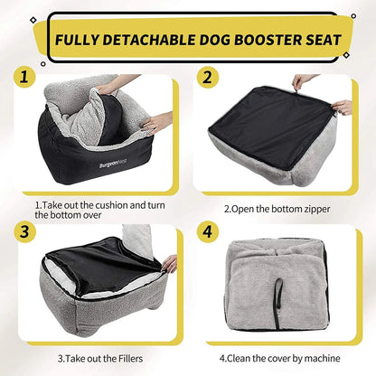 Washable Pet Car Seat Booster for Small Dogs & Cats, Oxford Fabric