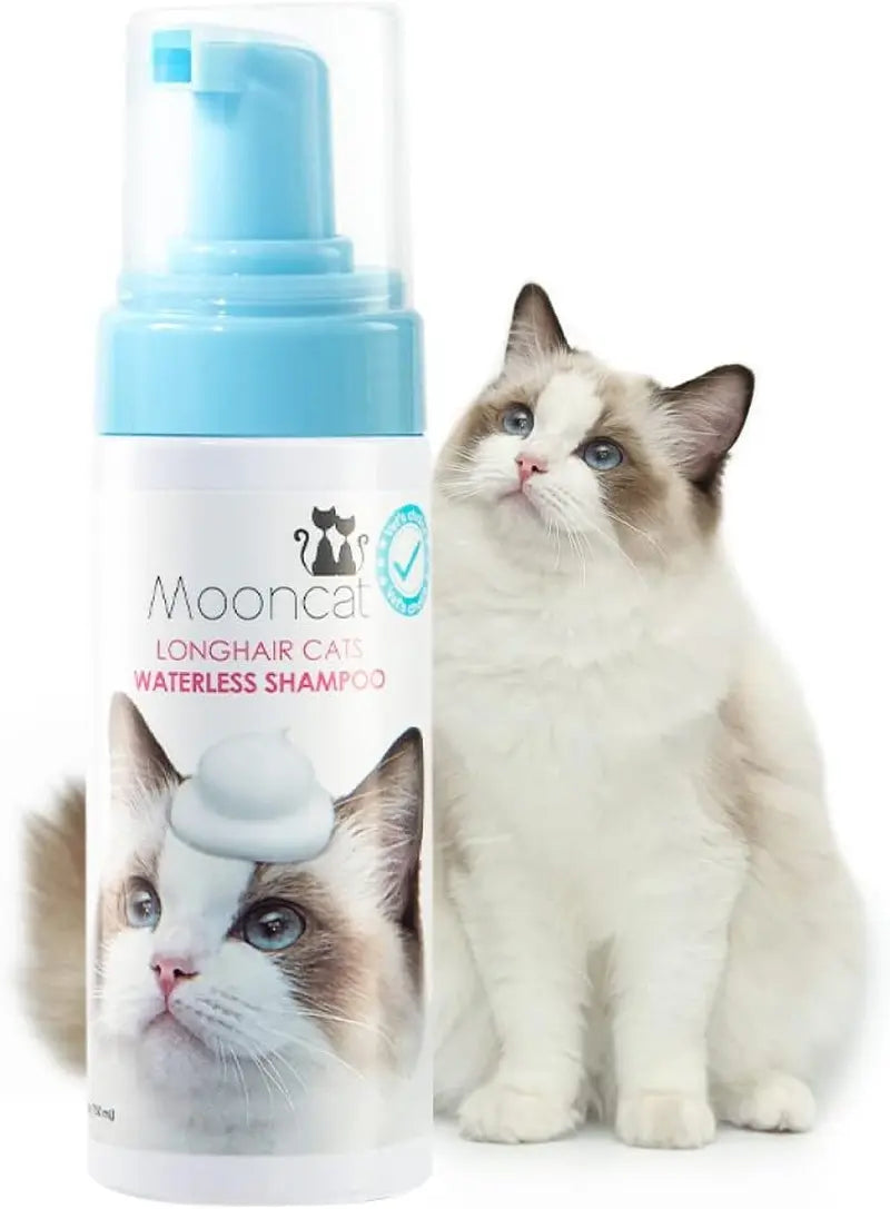 Waterless Cat Shampoo Foam & Brush Kit No Rinse Hypoallergenic 5oz Long Hair