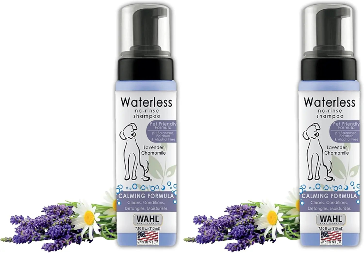 Waterless No Rinse Pet Shampoo Lavender & Chamomile 2-Pack for Dogs & Cats 7.1 Fl Oz (Pack Of 2)