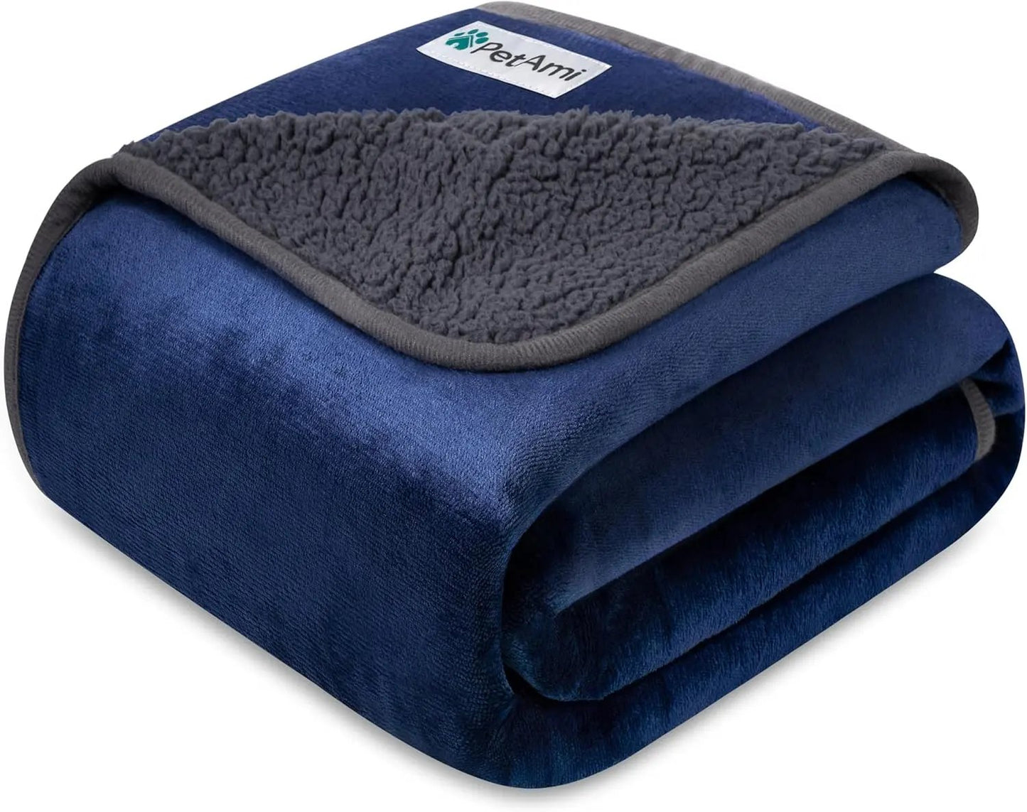 Waterproof Dog Blanket – Reversible Fleece, Washable Couch Protector in Colors Navy Gray