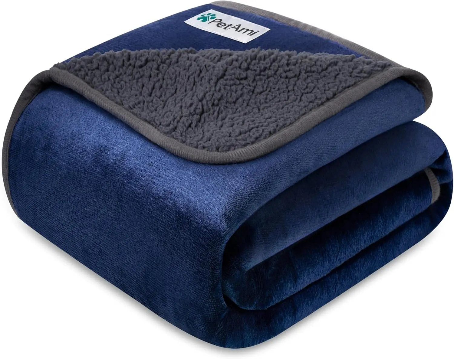 Waterproof Dog Blanket – Reversible Fleece, Washable Couch Protector in Colors Navy Gray