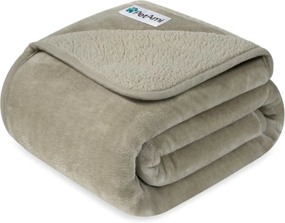 Waterproof Dog Blanket – Reversible Fleece, Washable Couch Protector in Colors Taupe