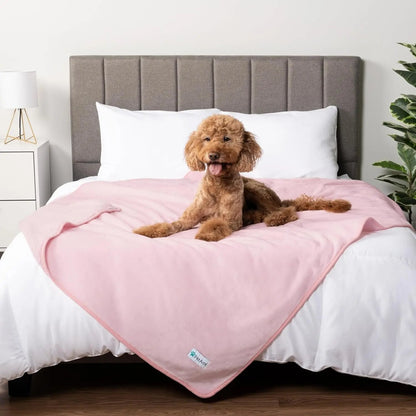 Waterproof Dog Blanket – Reversible Fleece, Washable Couch Protector in Colors Pink Queen (90X90)