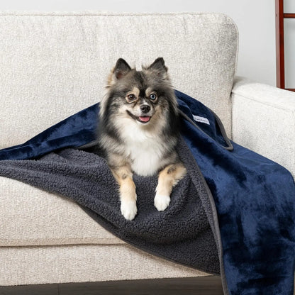 Waterproof Dog Blanket – Reversible Fleece, Washable Couch Protector