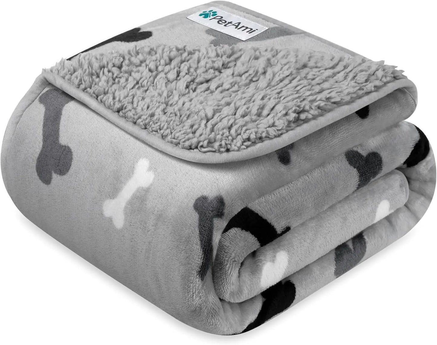 Waterproof Dog Blanket – Reversible Fleece, Washable Couch Protector Bone Gray