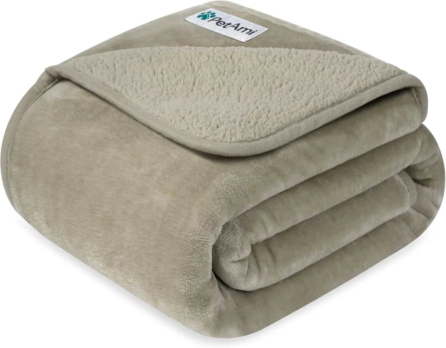 Waterproof Dog Blanket – Reversible Fleece, Washable Couch Protector Taupe