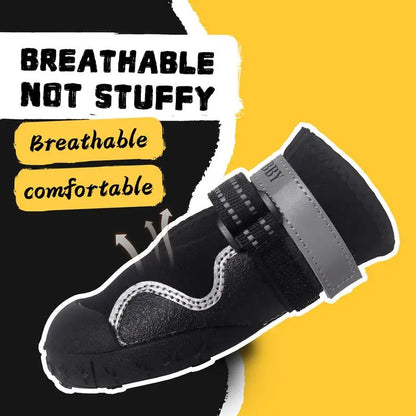 Waterproof Dog Boots (Set of 4) – Anti-Slip, Adjustable, Plush-Lined Shoes for Dogs, Winter & Outdoor Use