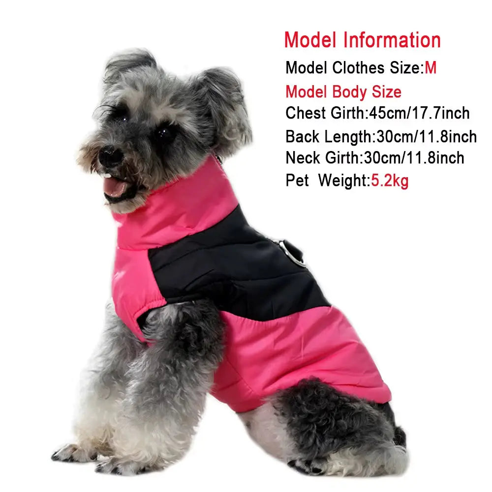 Waterproof Dog Coat – Fleece Winter Jacket with D-Ring for Small & Medium Dogs