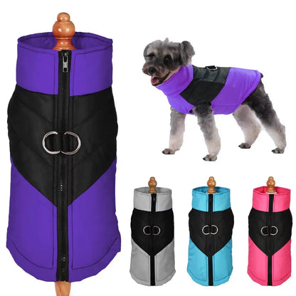 Waterproof Dog Coat – Fleece Winter Jacket with D-Ring for Small & Medium Dogs