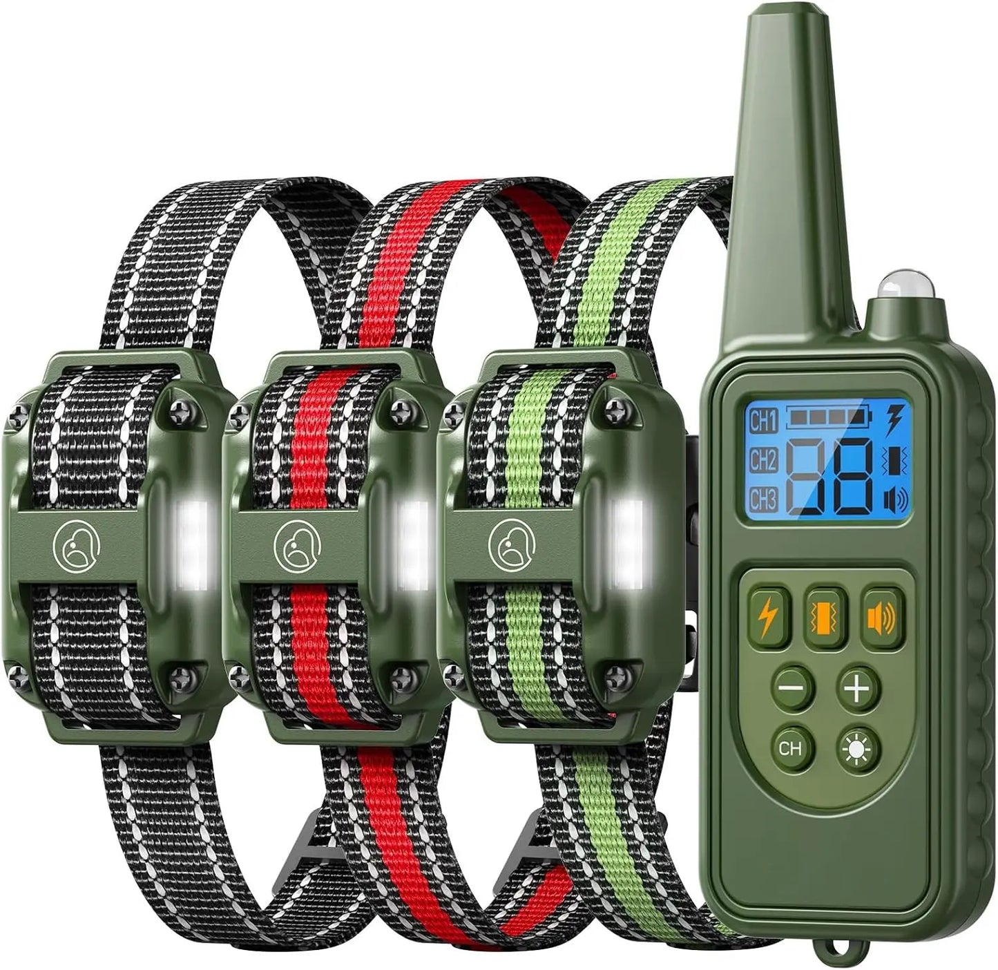 Waterproof Dog Training Collars for up to 3 Dogs 2600FT Remote IPX7 Rechargeable