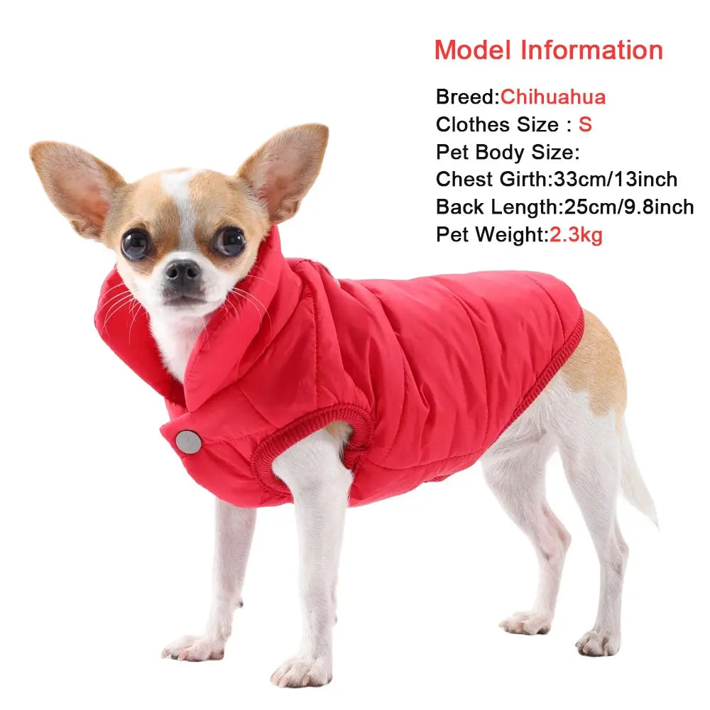 Waterproof Winter Dog Coat – Fleece Jacket Vest for Small Dogs & Cats XS–XL