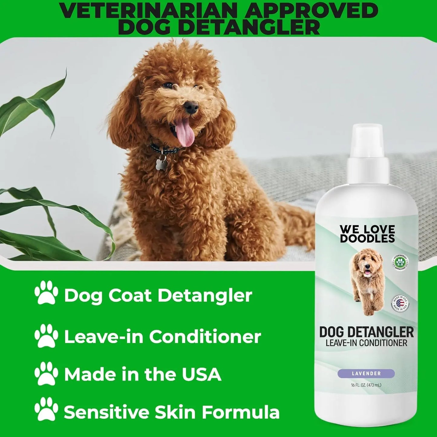 We Love Doodles Detangler Spray for Goldendoodles & Doodles USA