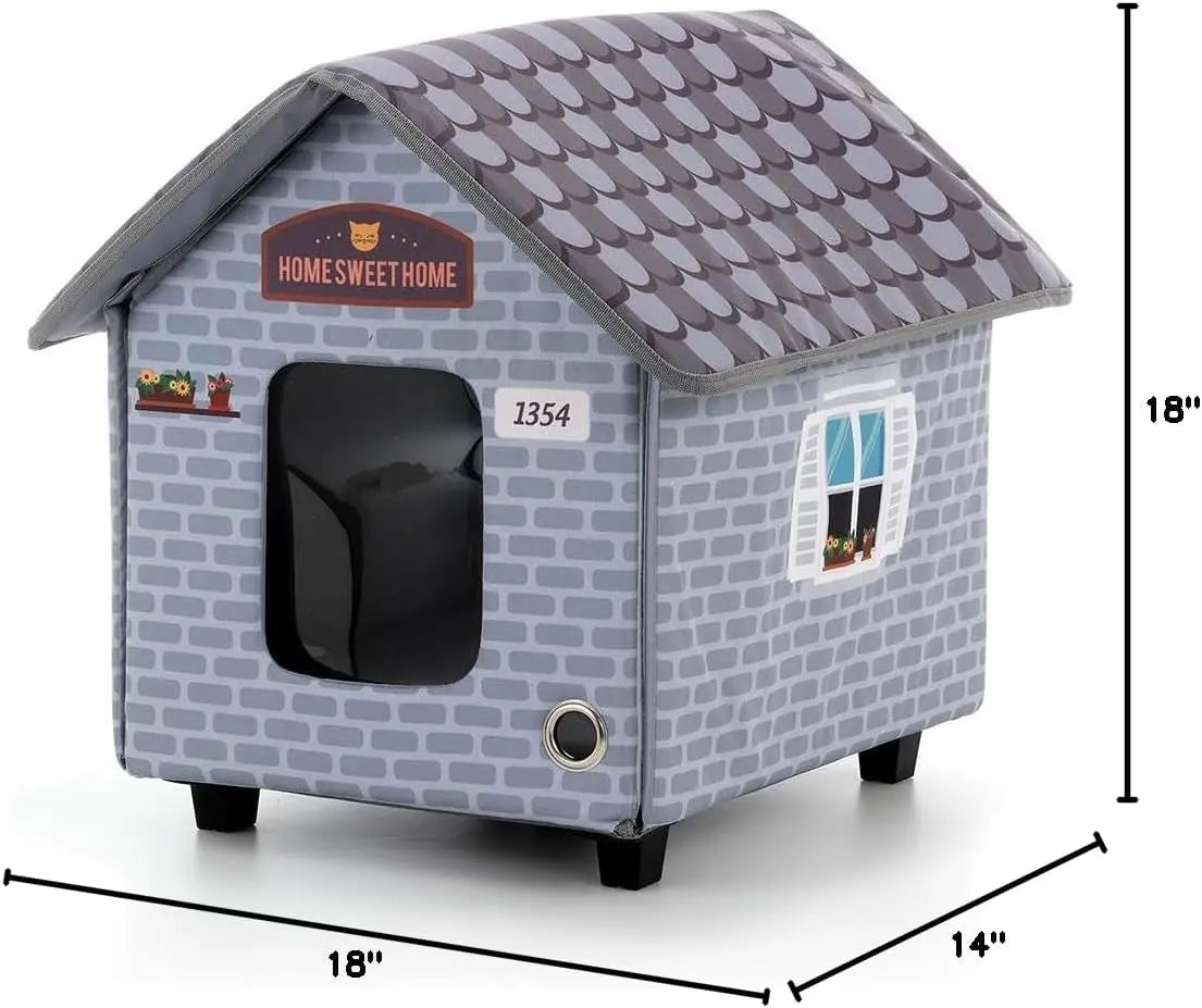 Weatherproof Heated Cat House - Outdoor Shelter for Winter & Cold Weather