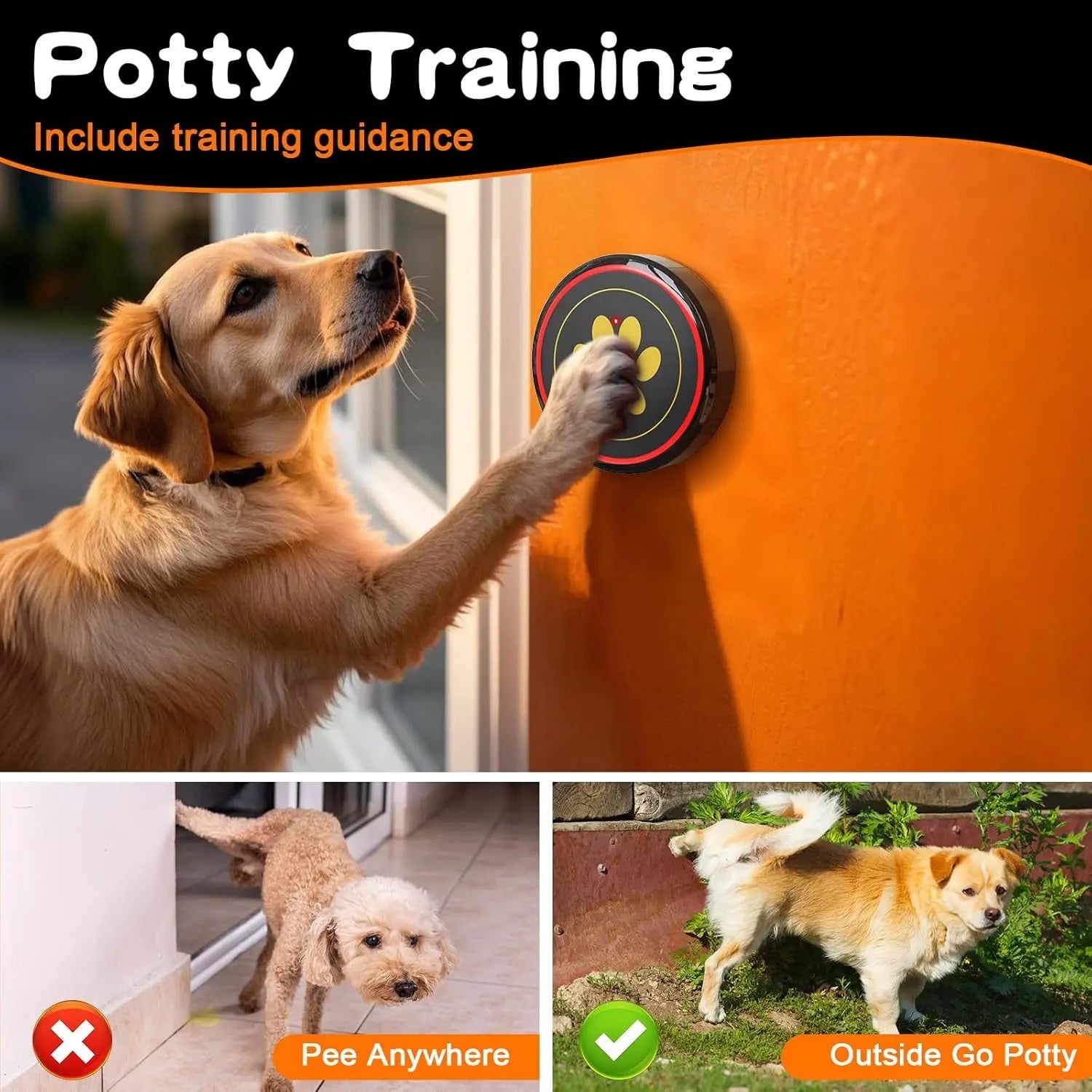 Weatherproof Smart Dog Door Bell – Touch Training Bell with 55 Tones