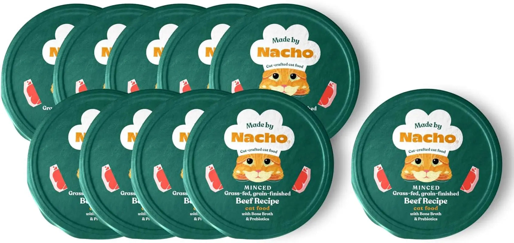 Wet Cat Food Beef Bone Broth High Protein Prebiotic Digestive Health 10Pk Beef