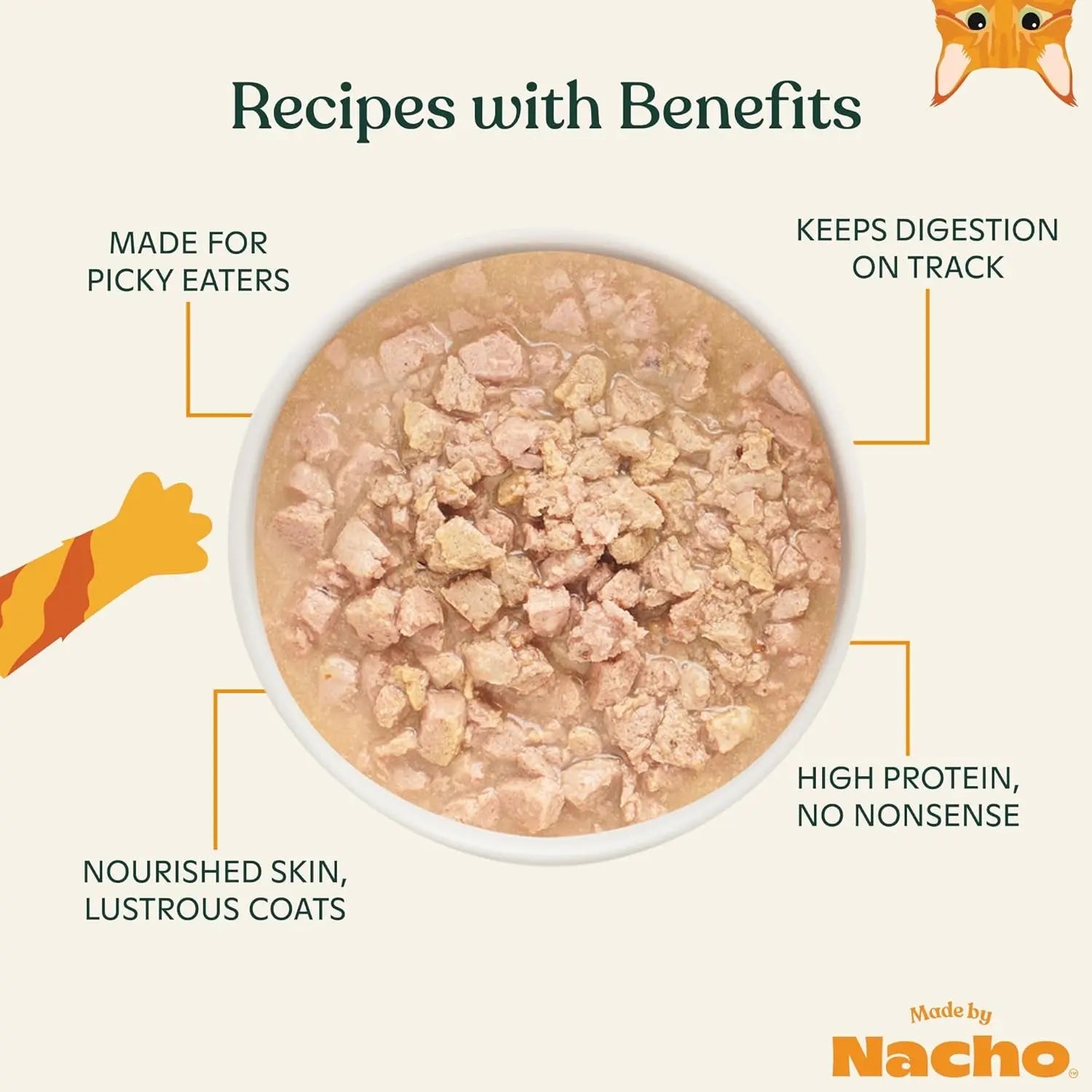 Wet Cat Food Beef Bone Broth High Protein Prebiotic Digestive Health 10Pk