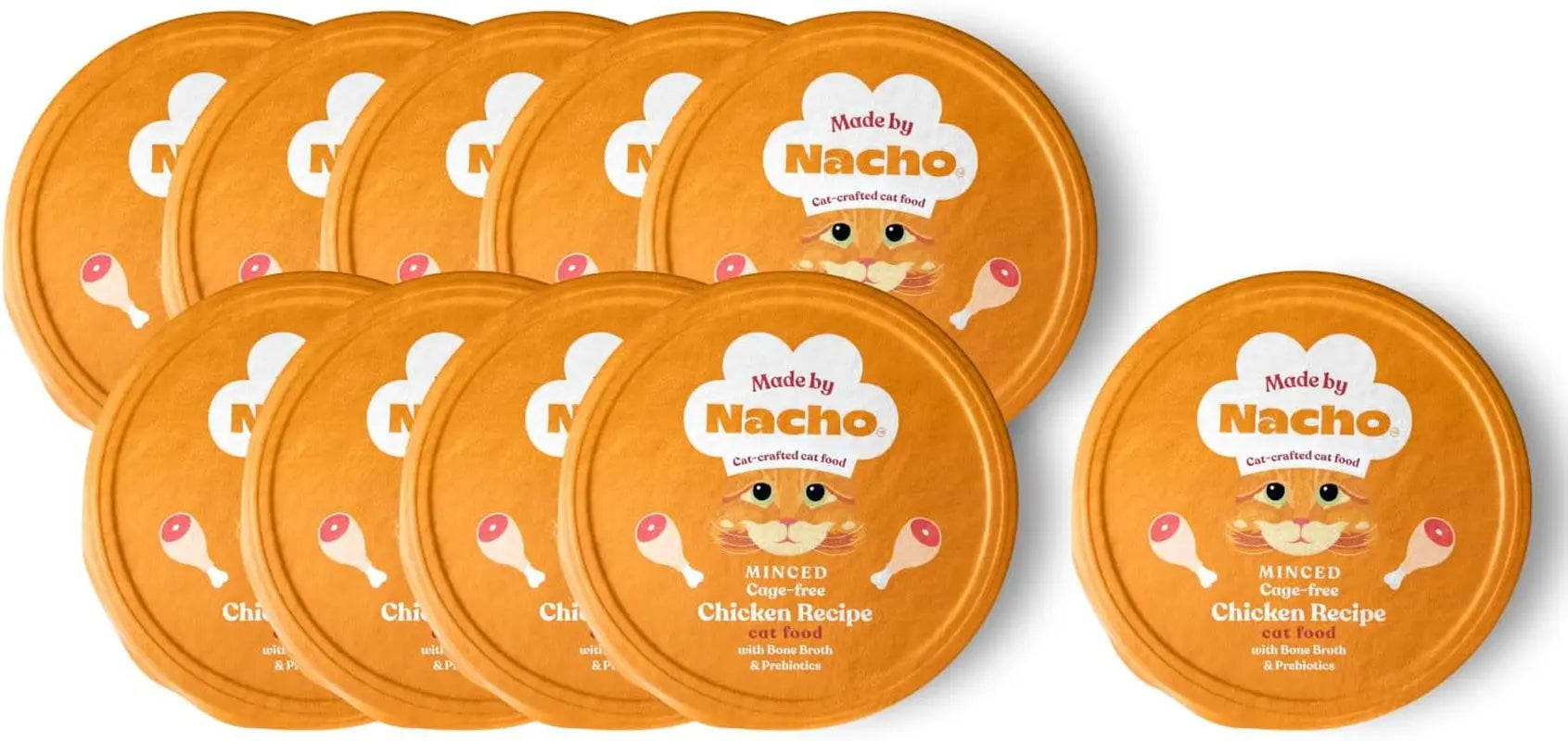 Wet Cat Food Beef Bone Broth High Protein Prebiotic Digestive Health 10Pk Chicken