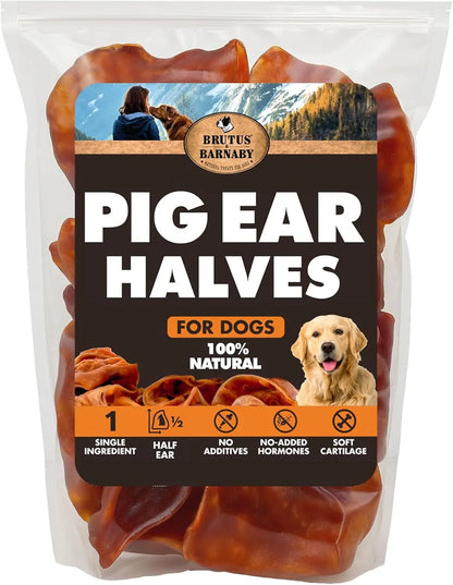 Whole Pig Ears for Dogs Natural Single Ingredient Digestible Rawhide Alternative
