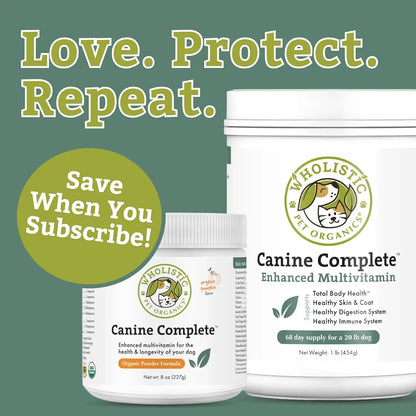 Wholistic Pet Organics Canine Complete 1lb Dog Multivitamin Powder 45 Scoops