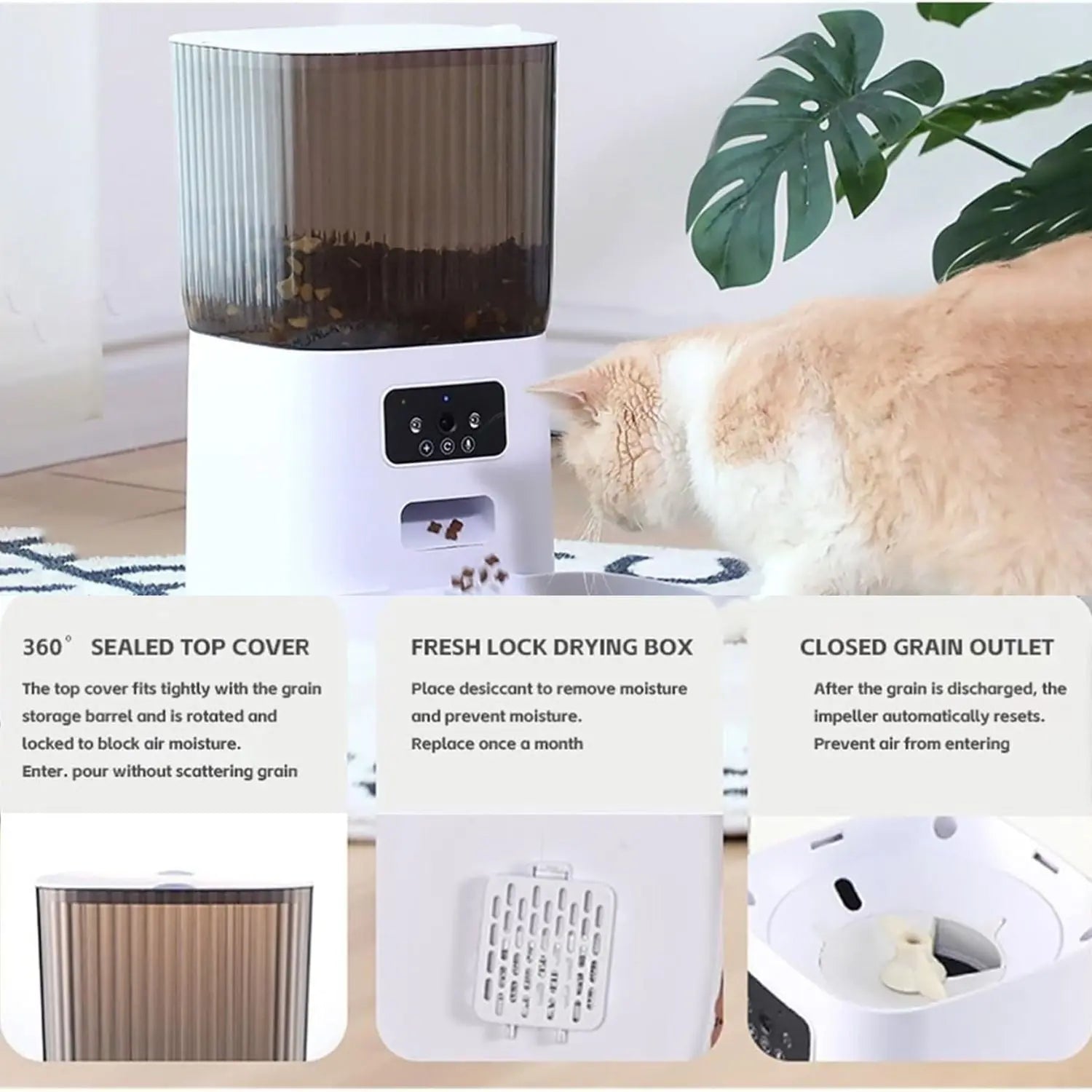 WiFi Automatic Cat & Dog Feeder, 5L Smart Pet Food Dispenser with App Control