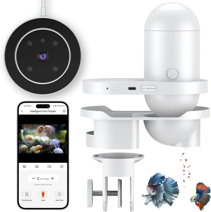 WiFi Automatic Fish Feeder with Camera App Control Moisture Proof 230ML Default Title