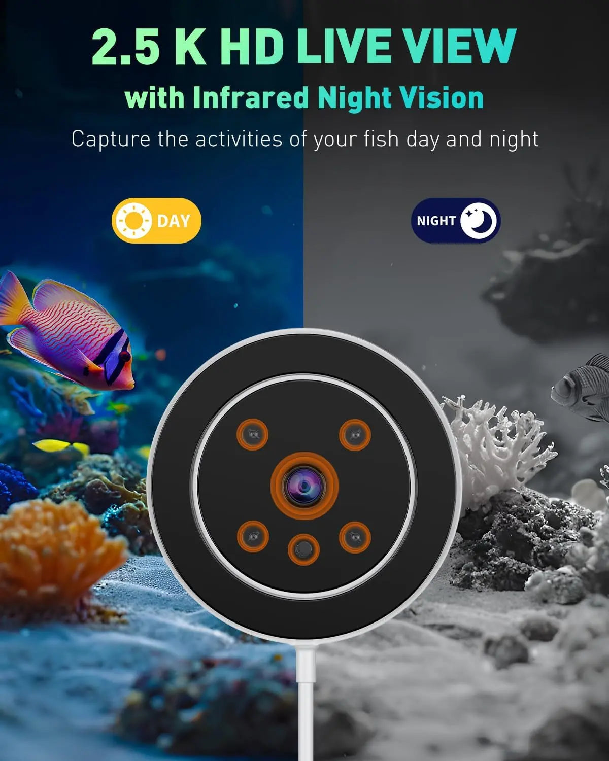 WiFi Automatic Fish Feeder with Camera App Control Moisture Proof 230ML
