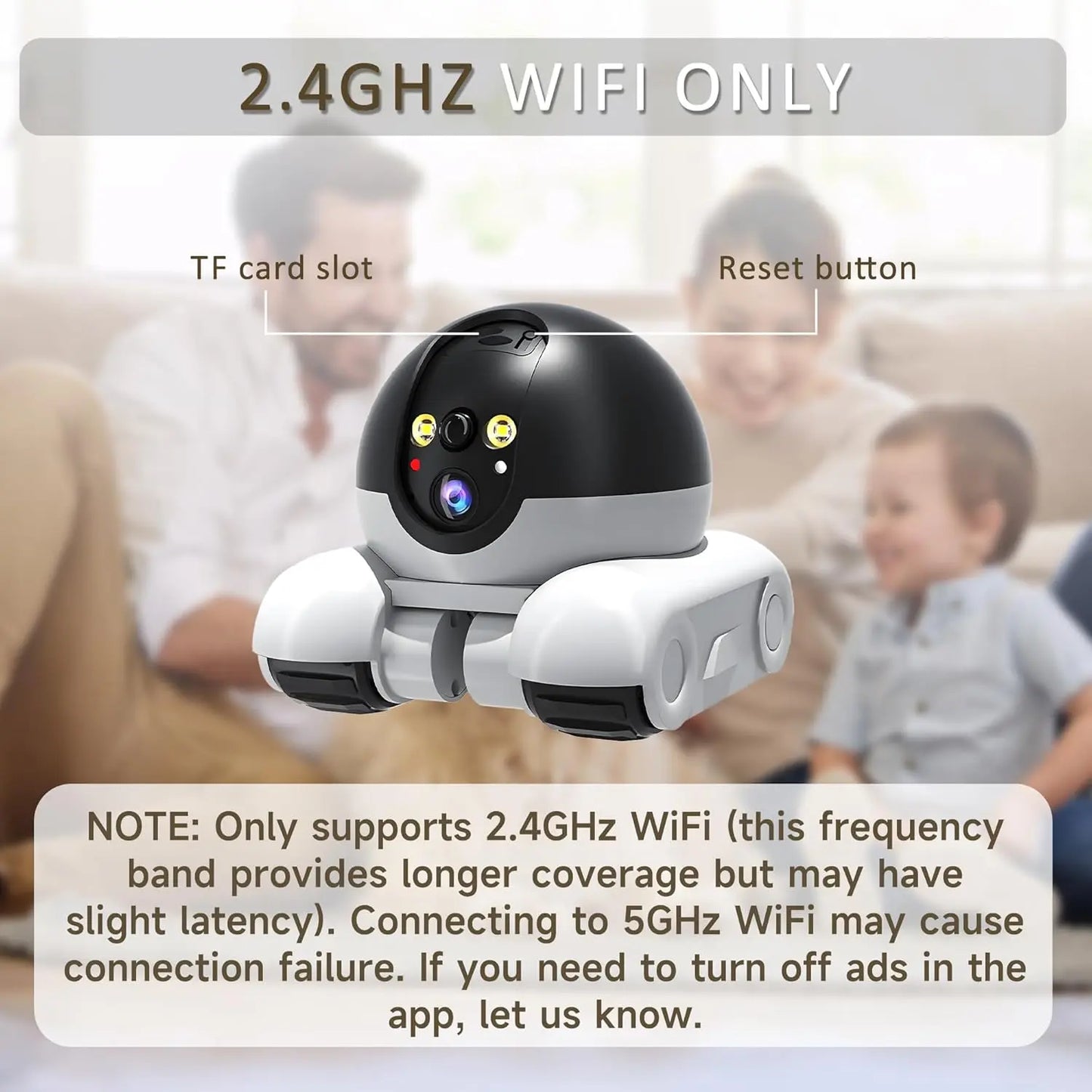 WiFi Robot 1080P Pet Camera with App for Dogs & Cats. 2-Way Talk, Night Vision & Motion Detection