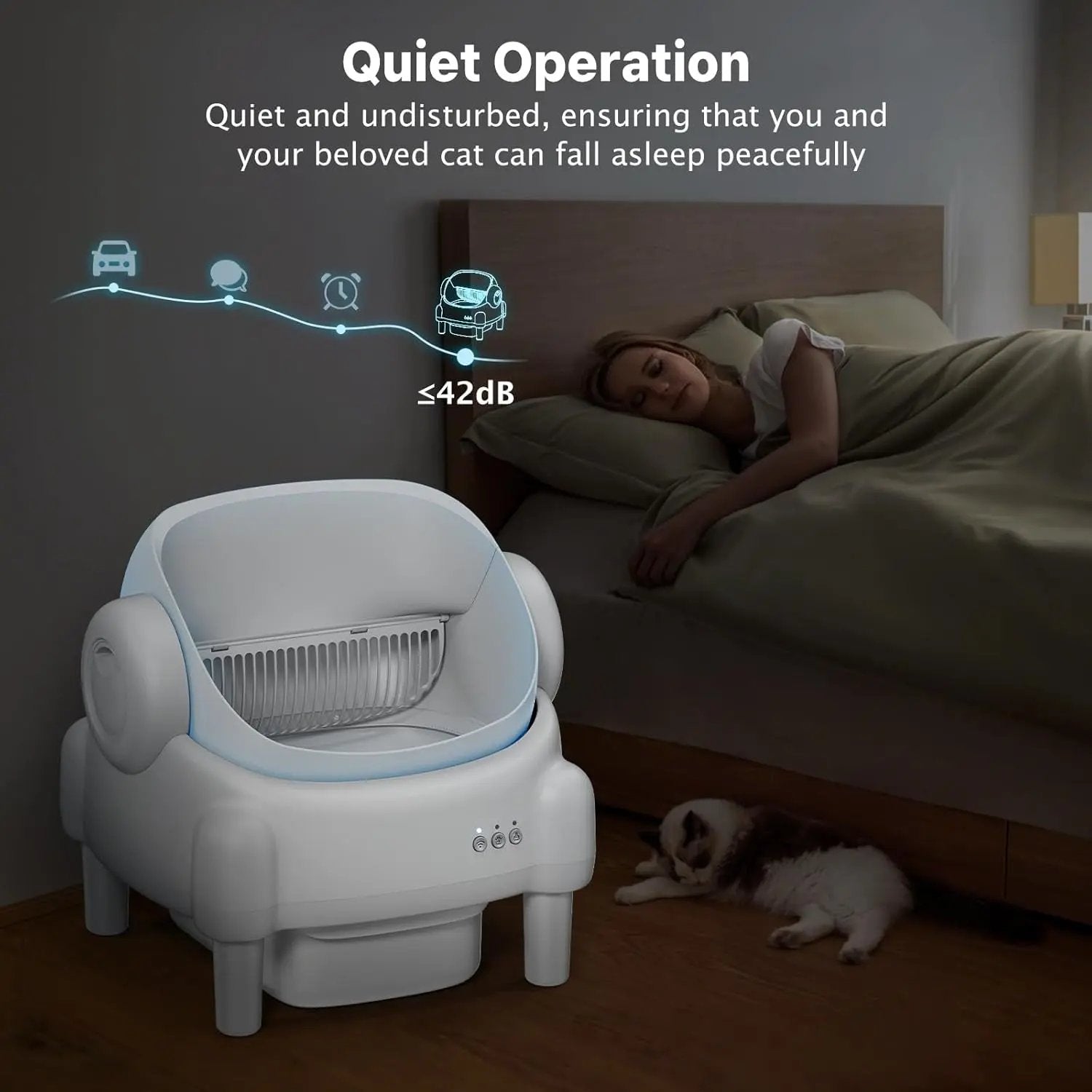 Self-Cleaning WiFi Litter Box – Open Top, Smart App Control & Odor-Free Design