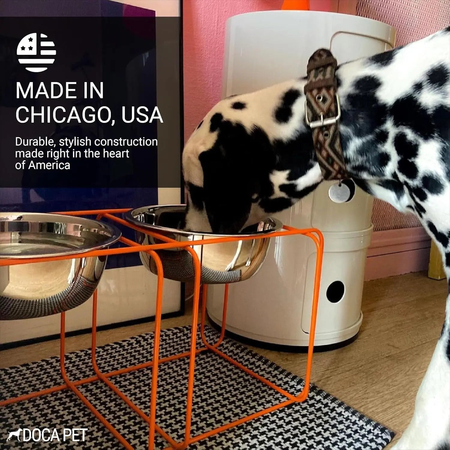 Wire & Dine Elevated Dog Bowl Stand | Stainless Steel Feeder