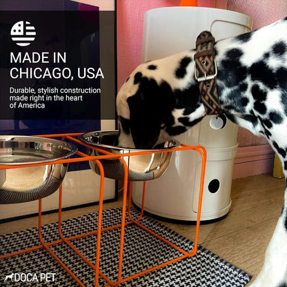 Wire & Dine Elevated Dog Bowl Stand | Stainless Steel Feeder