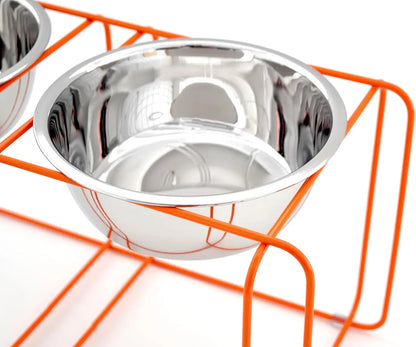 Wire & Dine Elevated Dog Bowl Stand | Stainless Steel Feeder